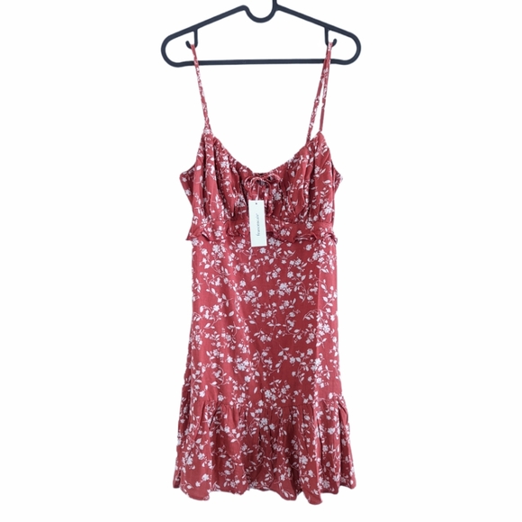 FRANCESCA'S COLLECTIONS Seth Red Floral Mini Dress Size Medium - Picture 4 of 8